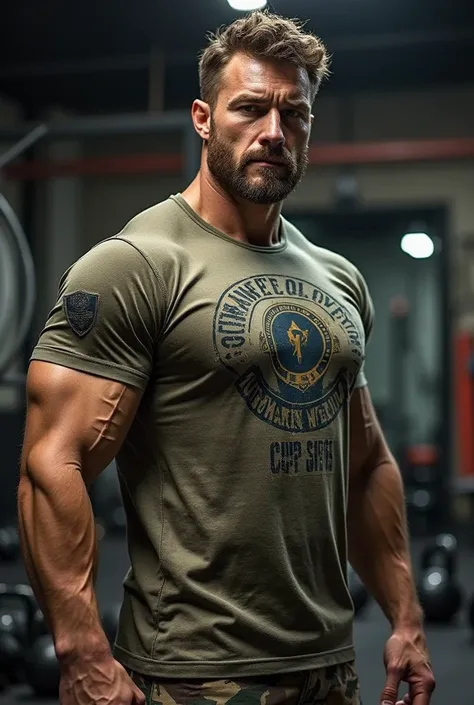 Create military low country t-shirt for training in the gym 