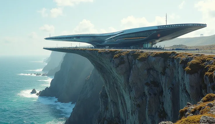 Futuristic architecture on the cliff