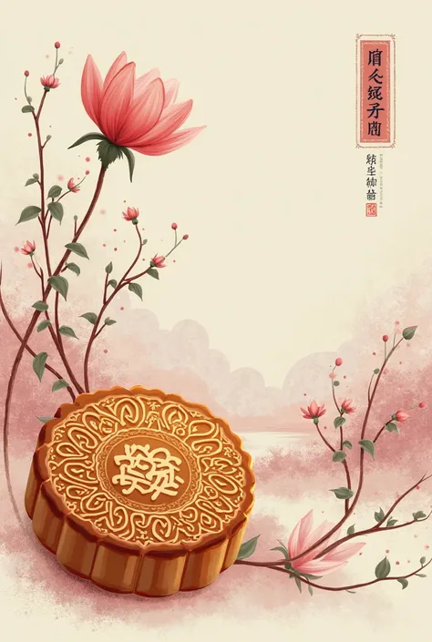 moon cake and flower label