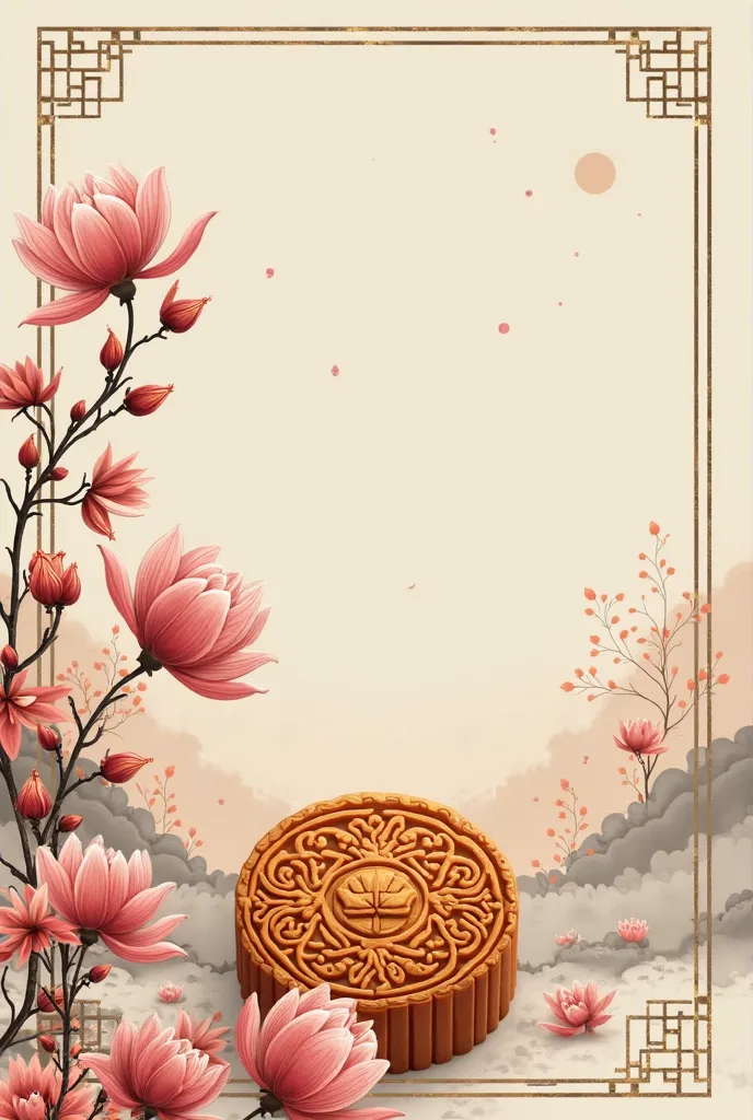 moon cake and flower label