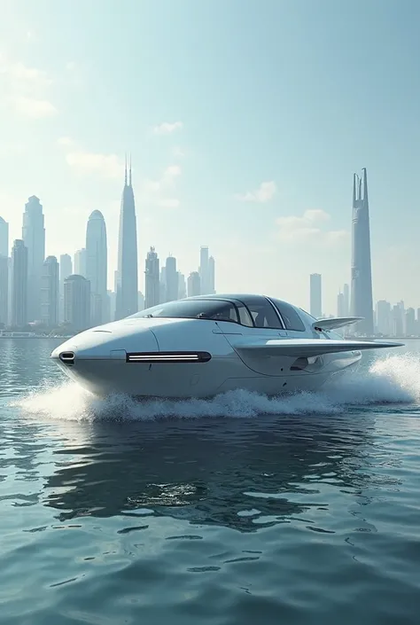 Show me a futuristic car that can be a boat,car and plane that used by people and eco friendly 