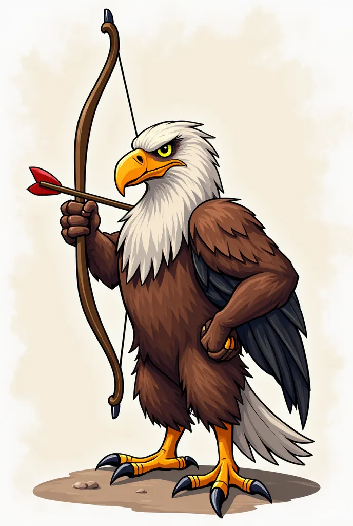 eagle mascot doing archery drawing easy