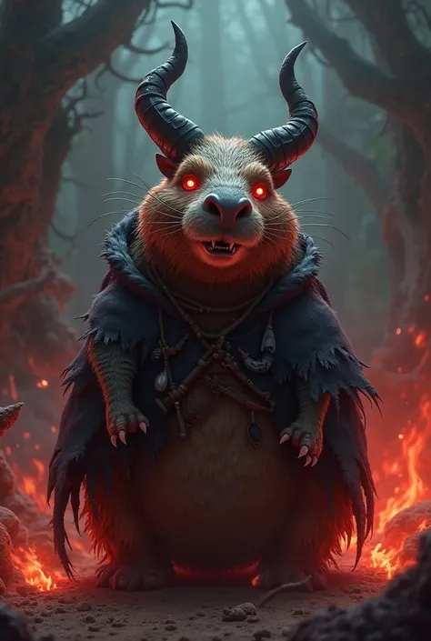 Animated capybara disguised as a demon 