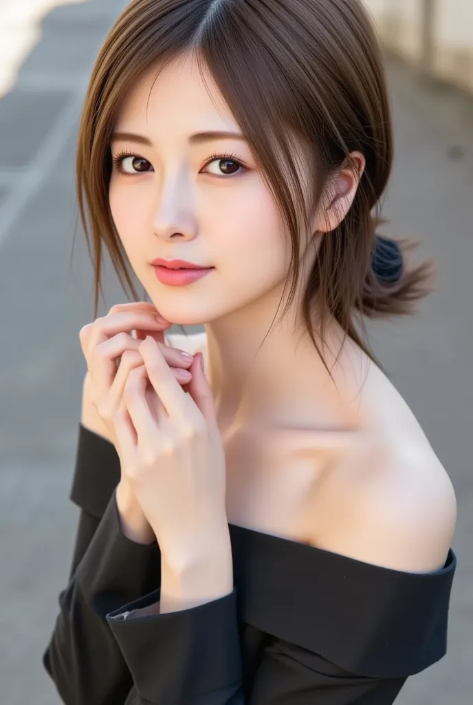 ,(looking,for viewer)).live action , Genuine, cute young girl , beautiful reflective eyes , beautiful detailed lips , Very delicate eyes and face , long lashes, sensual expression, (8K HDR), super detailed texture , Nogizaka　 face variations, professional ...