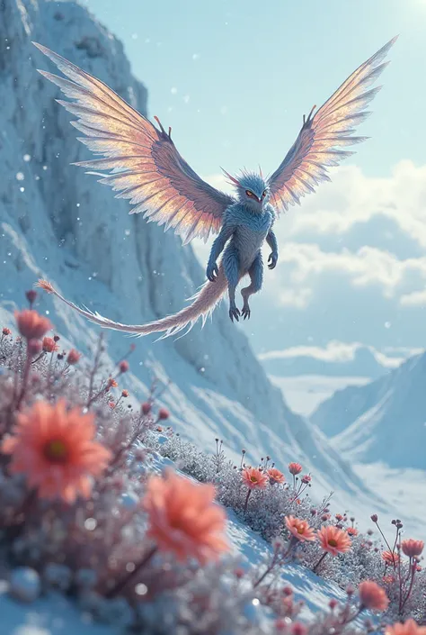 Winged explorer of flowers in Antarctica 