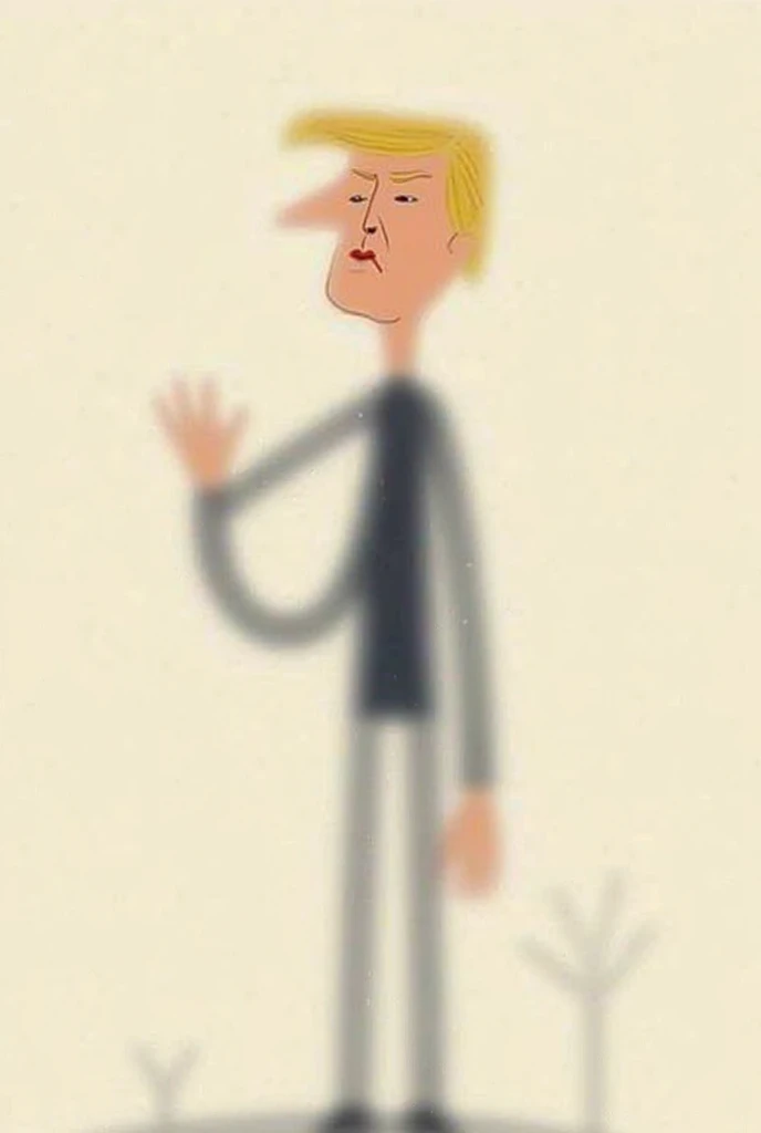 The president of America Donald trump like a stick man 