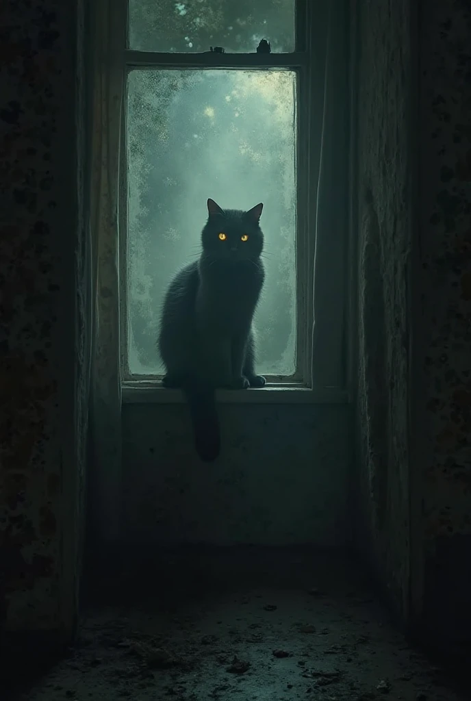 The moment an officer reaches for Chester, the black cat remains perfectly still, his golden eyes glowing unnaturally.
Then, in the blink of an eye, he begins to fade—dissolving like smoke, leaving behind nothing but an eerie outline in the dust on the win...