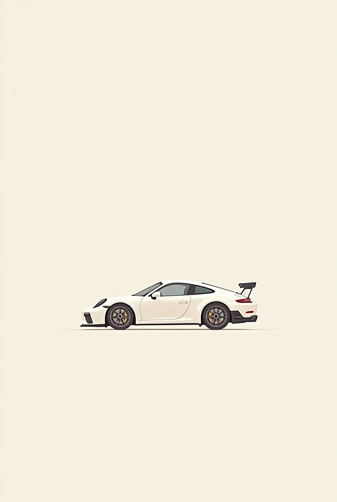 Dans un style très minimaliste , dessin simpliste , (  Jon Klassen  ) A Porsche gt3 