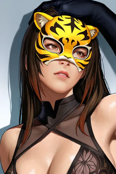 Female wrestler female tiger mask,cry out,shadow man unties her mask strings, shadow man grabs her head, shadow man removes her mask ,Rip off the mask by shadow man, The mask is cut with scissors,Tiger Mask's true face revealed,dead or alive,top rated on p...