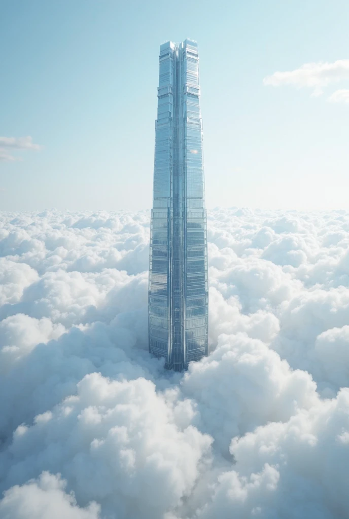 (photorealism:1.2),  tall building above the clouds 
