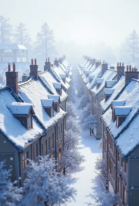 snowy rooftops)