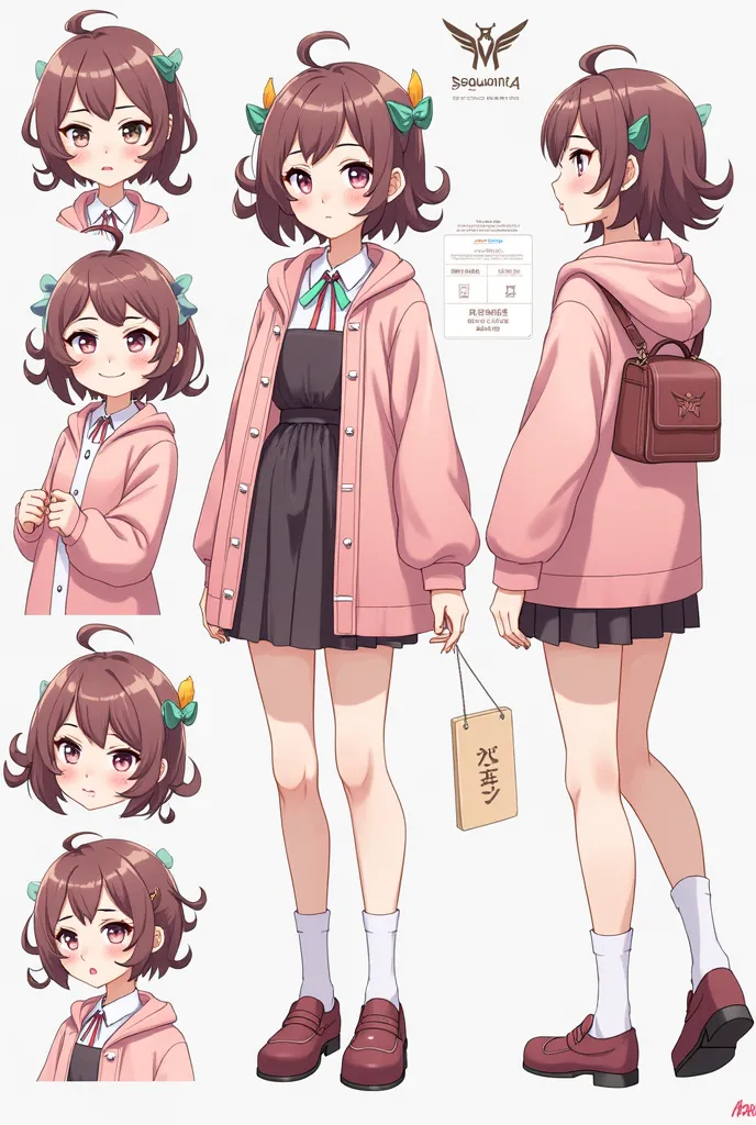 draw oc girl sheet design with anime style 