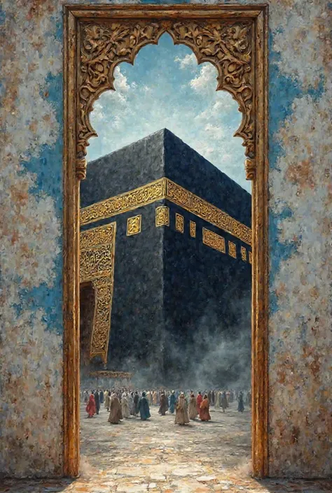 Khana kaba just door painting means kiswah artwork 