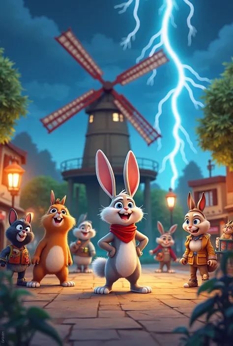 Benny the Brave Bunny and the Great Carrot Caper – Video Script & Storyboard

[Scene 1: Opening Shot]
Visual: Bright, colorful Furryville town, animals walking around, Benny standing confidently in his red scarf.
Narration: "In the wacky town of Furryville...