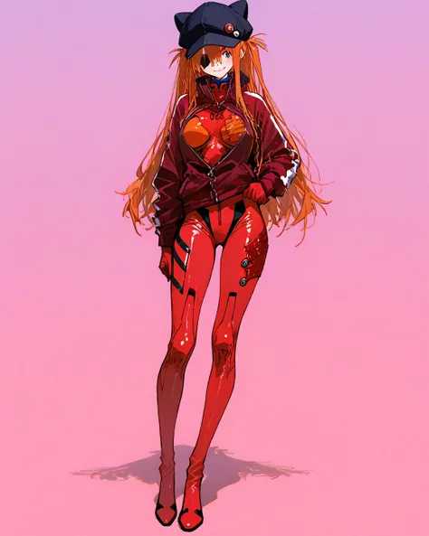 high quality、   748cm style  ,           cute poster           、            8k Wallpaper、           masterpiece、     、masterpiece、absurd,             latest,                 Neon Genesis Evangelion、    woman 1 person、、Su Long Aska Langley 、  orange hair、  ...