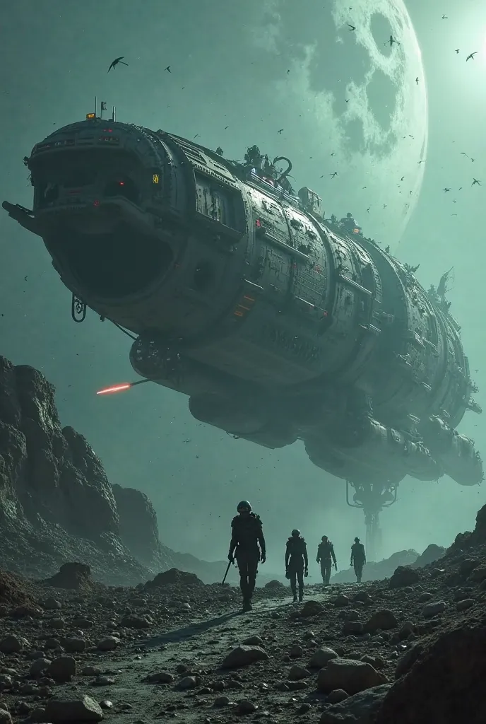 🎬 777777777ft long and 7777777ft wide and 3500ft high alien heavy armored space ark lowering rear door with commandos walking down ramp to hostile enemy planet surface,
"The Vampora Chronicles 2025:The Kavakee And The Zogo” 

Official Trailer
taking the sa...