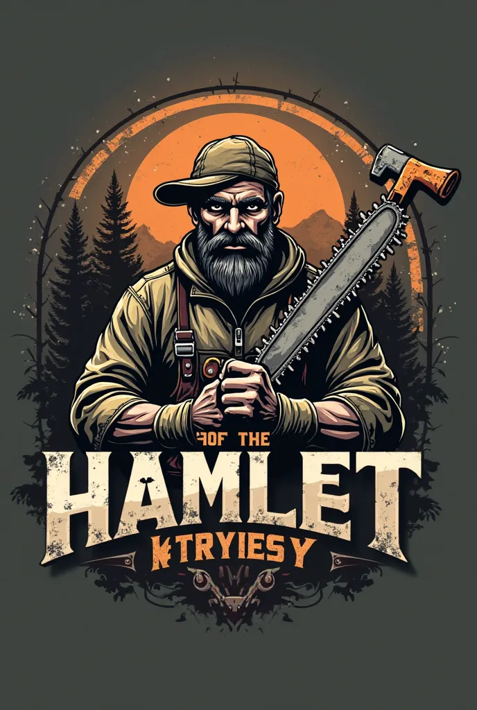 Design me a logo with a 4x4, a chainsaw and an ax related to the campaign And write for me (Spike of the hamlet)