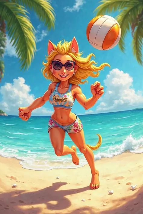 Create a mascot for a beach volleyball team