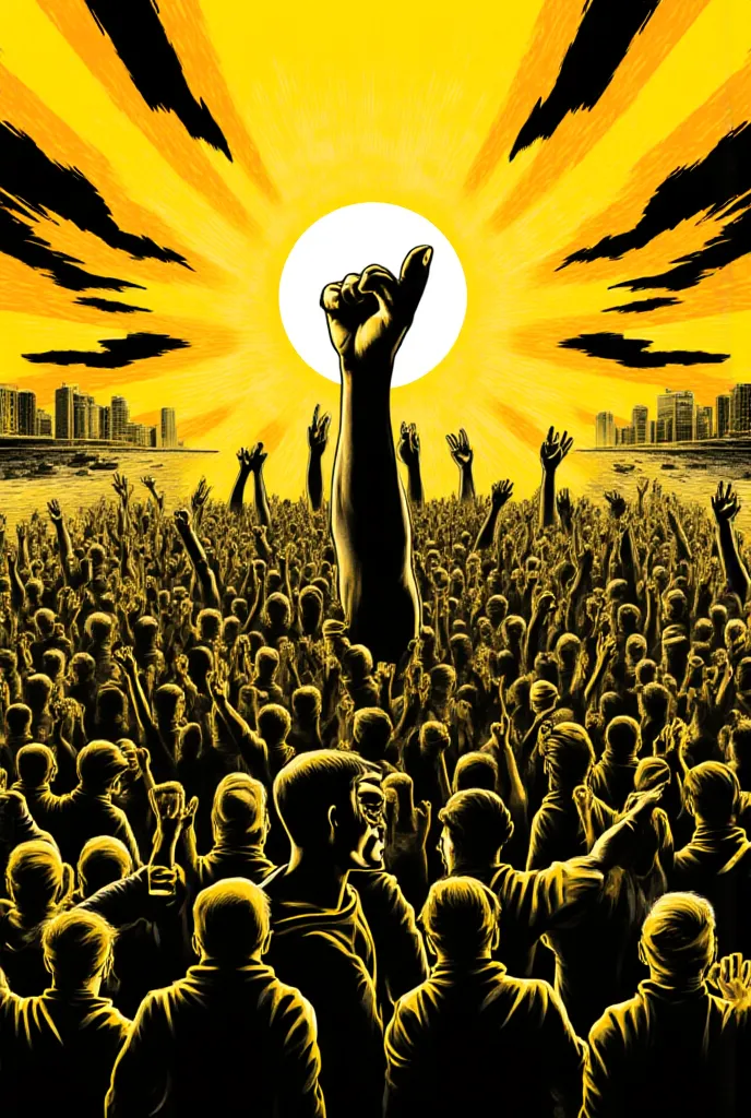 People power, revolution, comics, 8k, yellow and black, HD, Philippines 