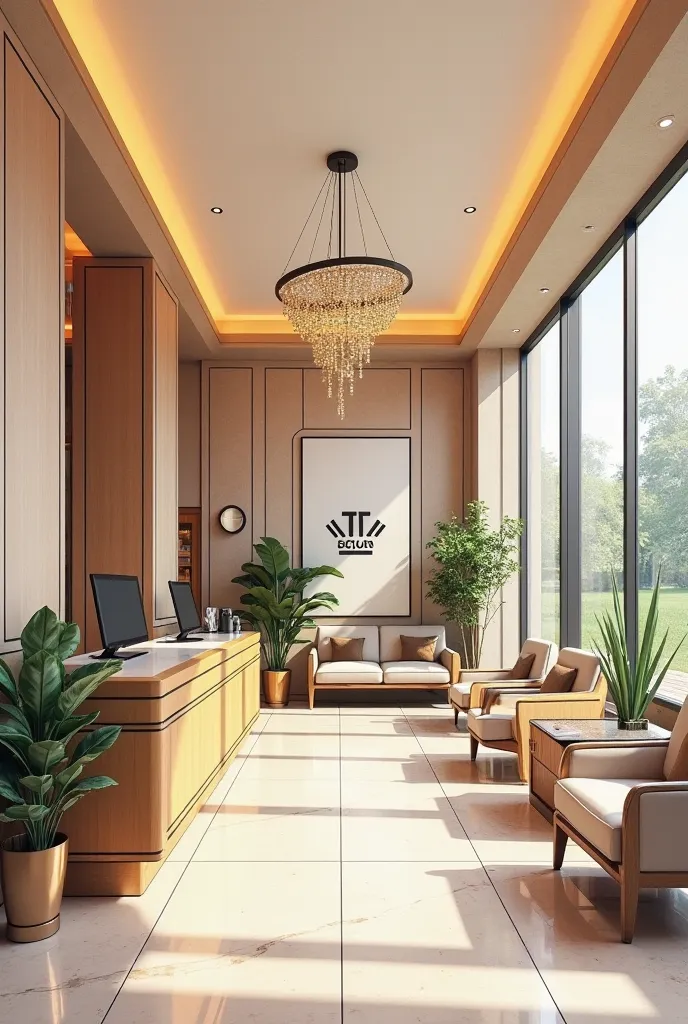 Design and illustrate a hotel front office (reception area) and a hotel lobby on an Oslo paper
Include key components such as:
Front desk (reception counter, computers, guest check-in area)
Guest seating area (sofas, chairs, coffee tables)Concierge desk (o...