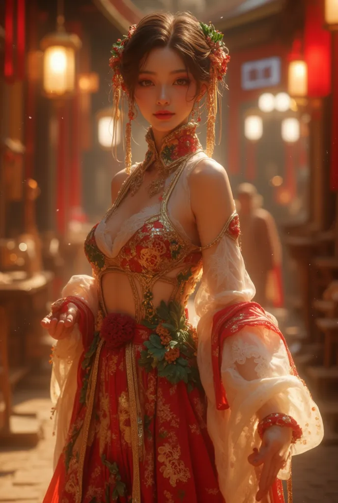 1girl, Pretty cute beautiful Chinese lady idol wear outfits and random beautiful dress, reflecting the cultural essence of the below random travel location and photo in Randomized Travel Theme:
She is gracefully dressed in an outfit inspired by a randomly ...