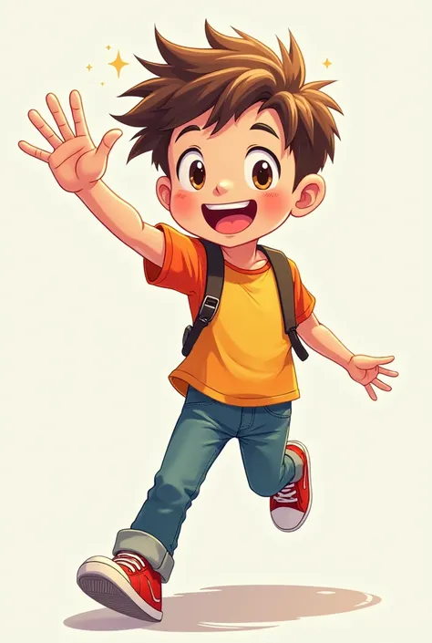 anime boy waving