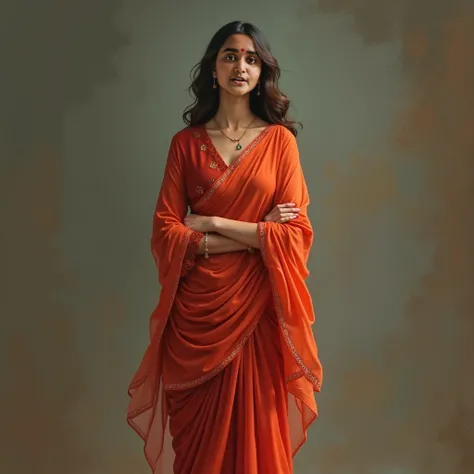 This Bengali woman is standing wearing a churidar and wearing vermilion.