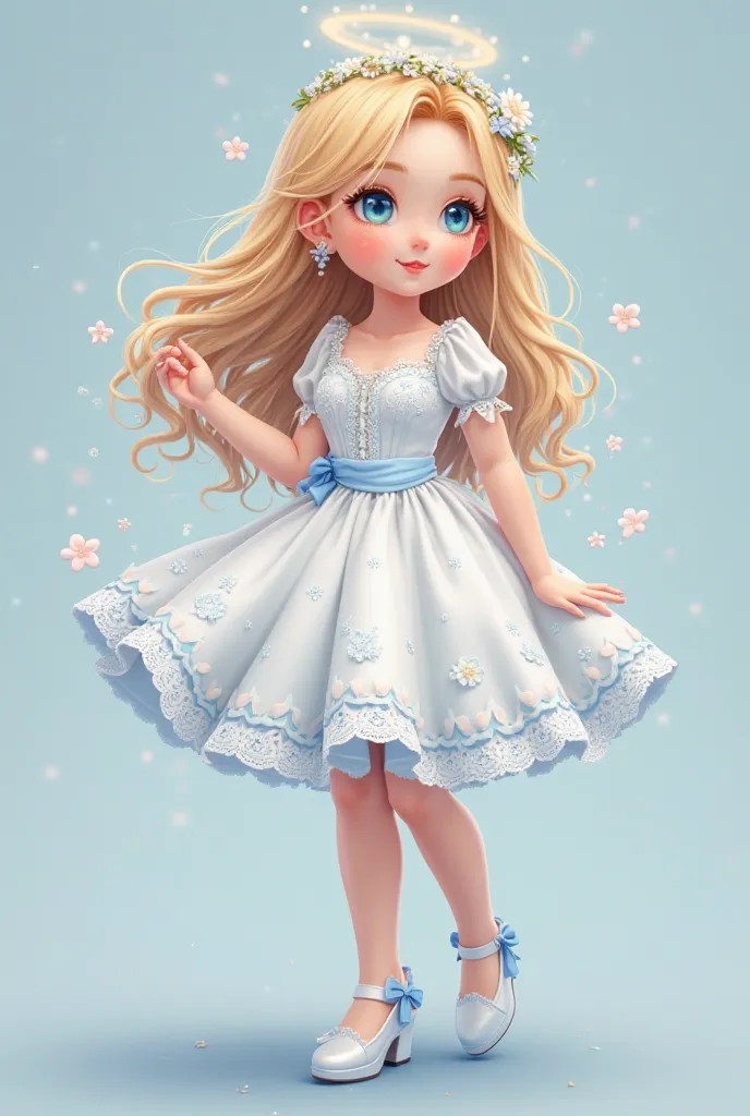 creates the image. Lilia is a character I created. She looks like this:

age: 20 years

Height:  165 cm .



 hair color: Blonde hair

Eye color: clear blue

Shape: plump and cute

Skin: , smooth, white

Clothes: ชุดเดรสสั้นสีชมพูใส
ลิเลียมีใบหน้ากลมและน่า...