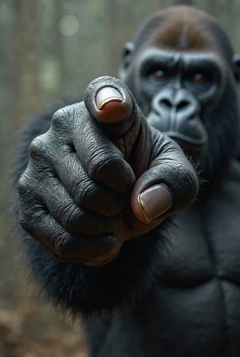 What a gorilla's hand pointing 