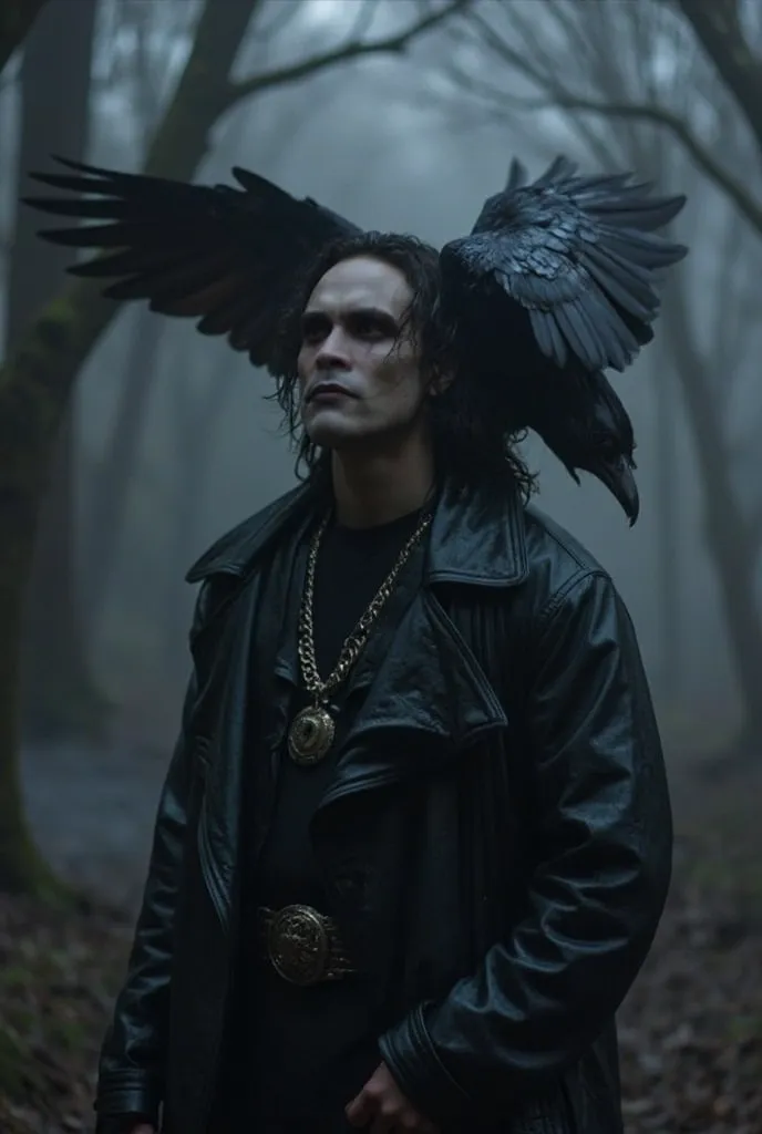 BrandonLee man with animal bird crow