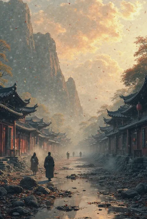 The ancient country was destroyed by war, causing Chen Qiang to be destroyed, and the people fled, and no one lived there. Du Fu Nanzi was sad to see the city wall station disappear and the battle was defeated