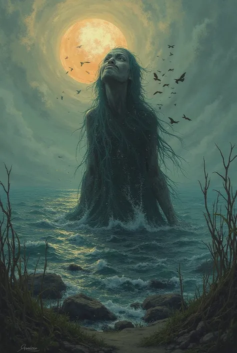 Dirty Ocean, tired earth
Evil Skies, That's My Whole Family
And inside me is a slaughter without end
And a foolishly insane massacre
But we are promised to enter Paradise
When grief and eternal sorrow come together
They're almost like sisters
But the gods ...