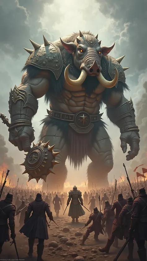 Boar-Elephant Juggernaut – A relentless warrior with the tusks of a boar and the sheer size and endurance of an elephant, crushing enemies under his colossal war mace.