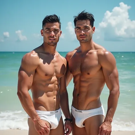 2 naked men ,Latino, fair-skinned models,athletic body, Big and perky ass,bangs on straight and short black hair , blue eyes, cocha grossa , athletic body, Big and perky ass,Me Campeonato Aza Delta, only in white underwear , In the colorful sky of Aza Delt...