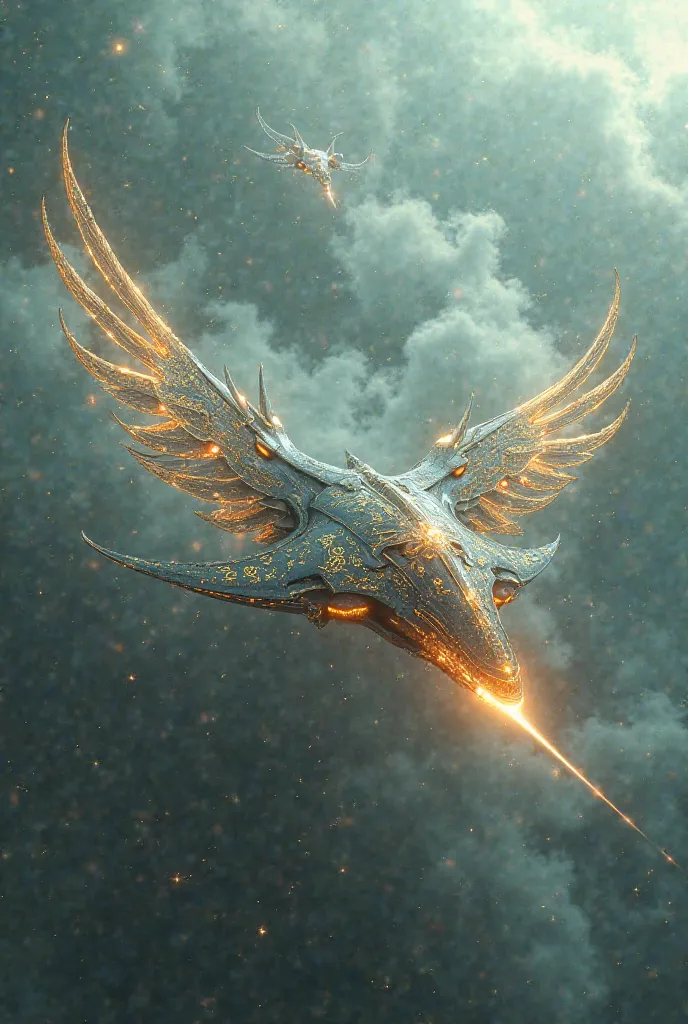 Winged ships
decorated with runes of light, capable of
squeeze through the misty space and
Hit accurately