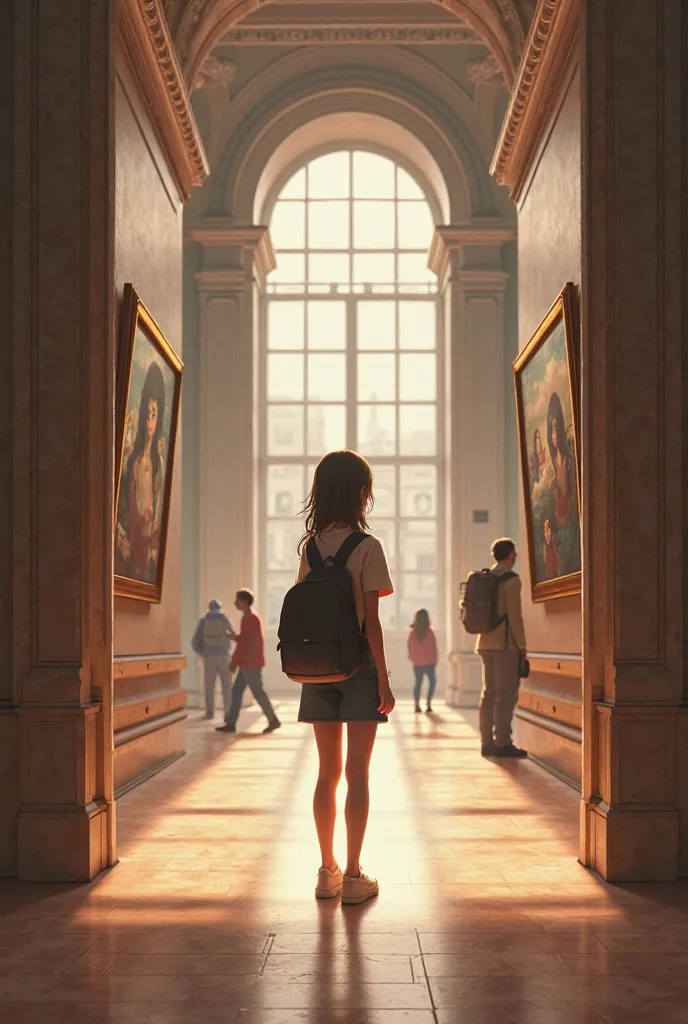 A girl in museum 