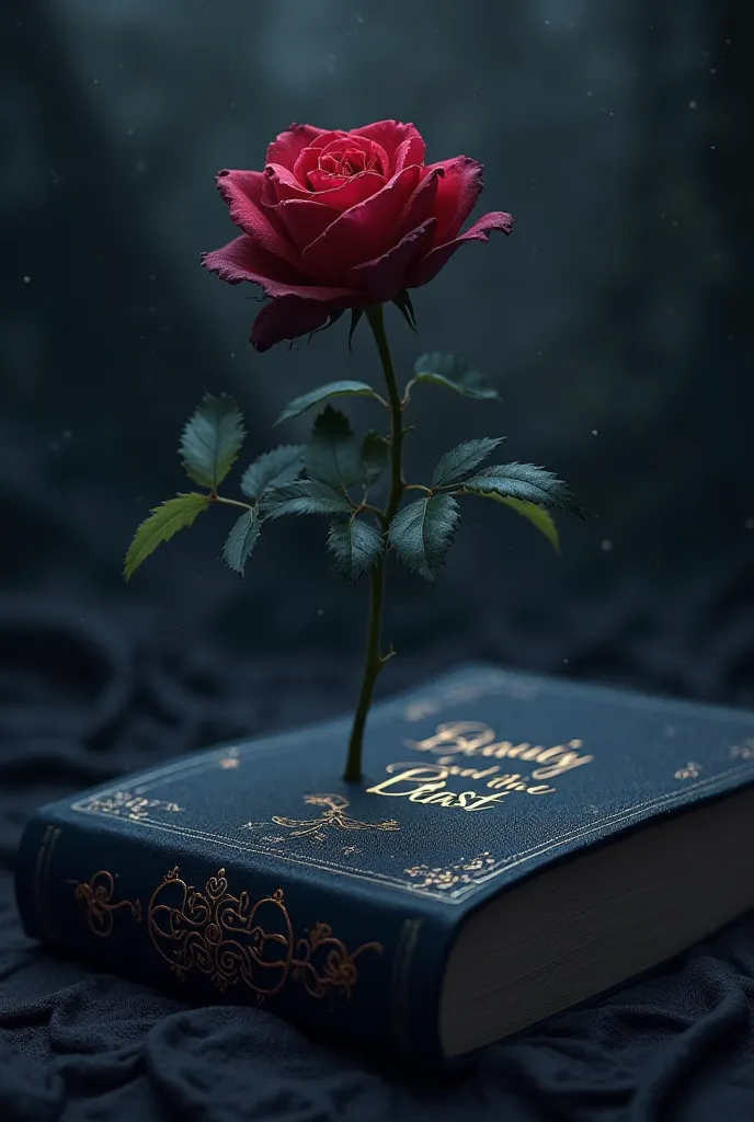 Same thing but the rose should have no light and change the red book to navy blue with beauty and the beast written on the spine ij gild