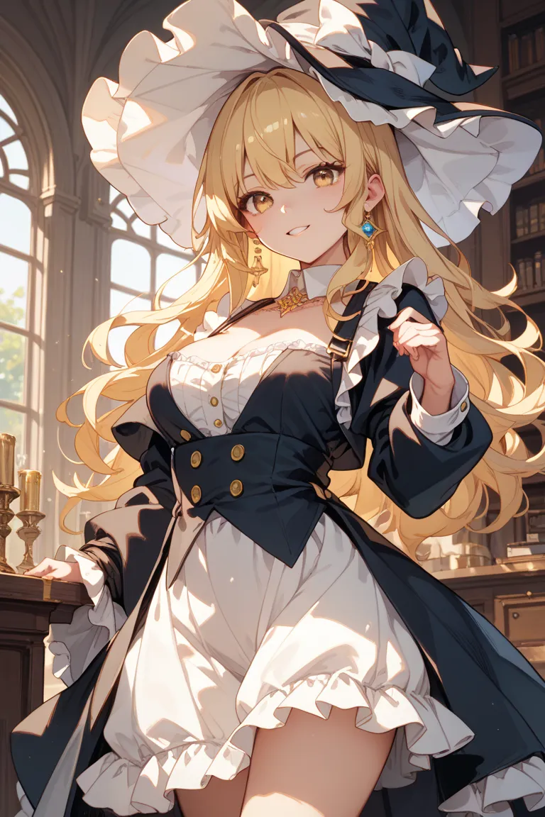  Kirisame Marisa、 Gold、golden eyes、 witch hat 、Ability to manipulate meteors