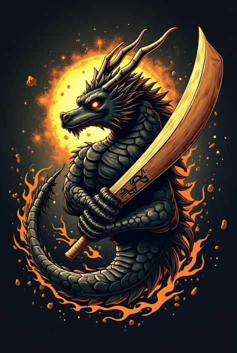 Creat a unique cricket team logo. Include a black or gold dragon with cricket bat and include some unique elements. Need everything very unique. Include the text NEW KSC DRAGONS.  Unique is important 