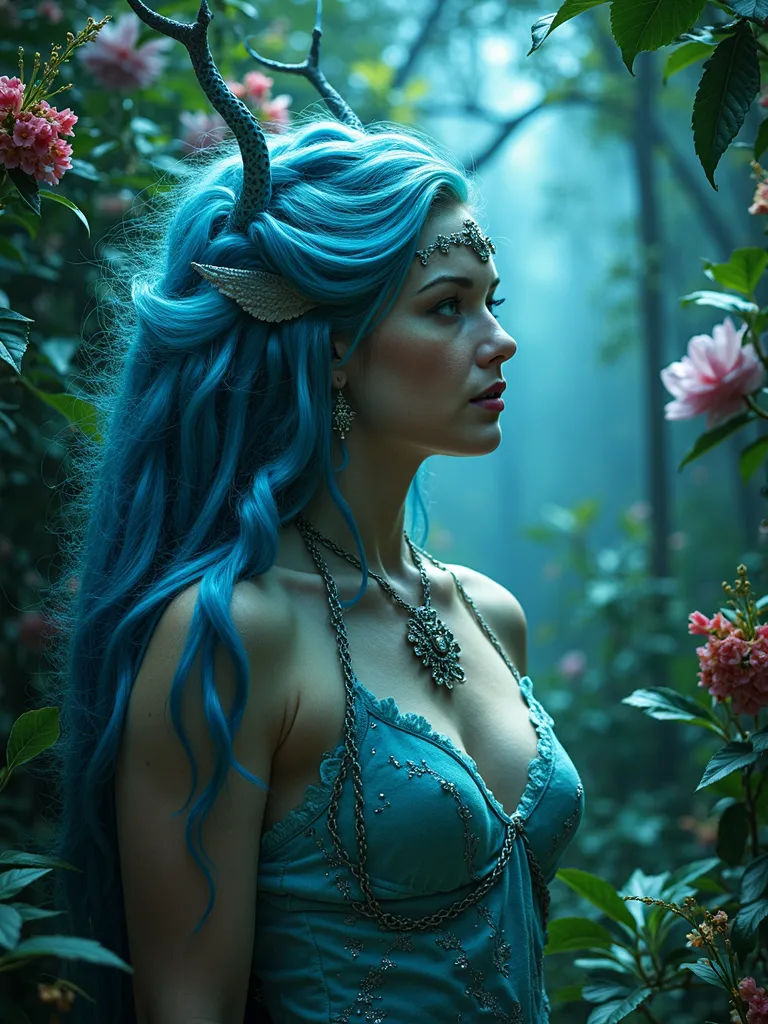 Step into the mesmerizing world of an unparalleled exhibit where a timeless depiction of Medusa is captured in stunningly detailed lifelike photography amidst the ethereal landscape of a celestial botanical garden. Witness the intricate intertwining of ser...