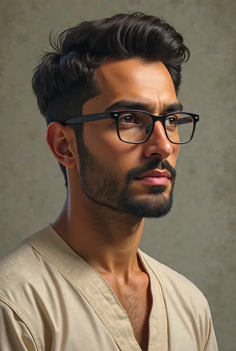 Arabic man Light brown wheat-colored  with glasses look like middle east