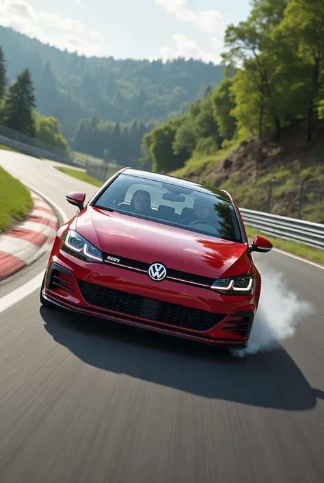 Golf gti 2018 is driving on the track