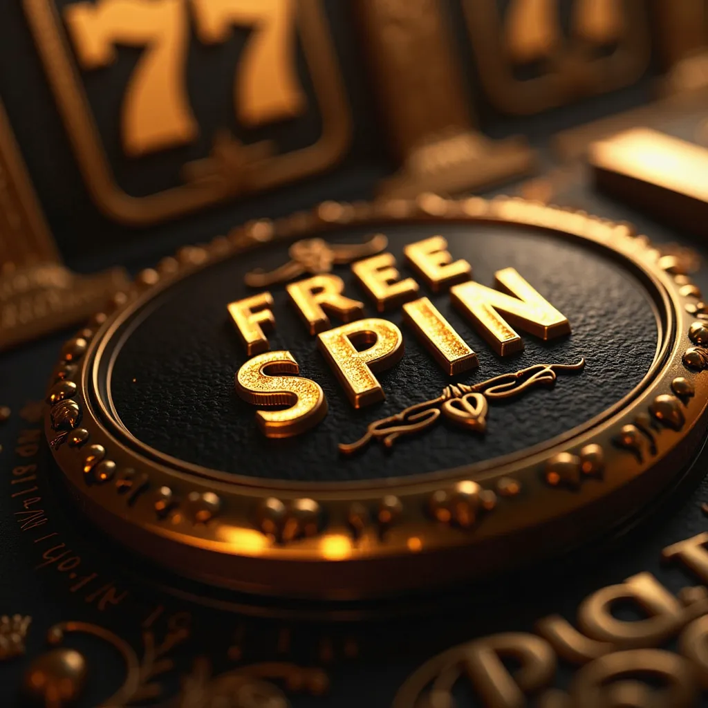 77 Luck high-definition close-up of the high-end black gold slot machine：

“FREE SPIN” highlighted，With luminous relief effect，Enhance the winning atmosphere。
Black and gold color scheme  + Exquisitely carved metal texture，Show luxury and technology。
Rolle...