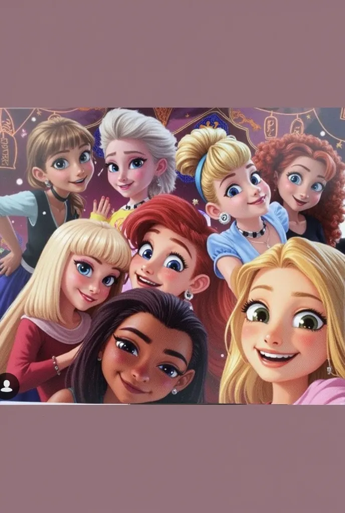 8 girls friends selfie with Ramadan Crescent