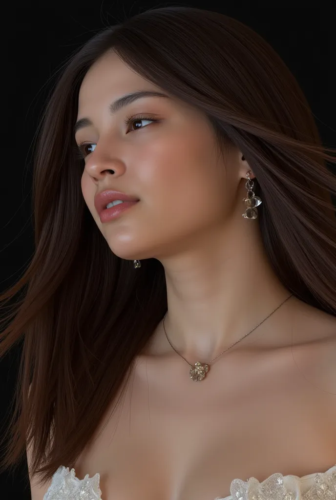  she wants to kiss,  masterpiece,  accurate, nsfw, Super Detail, advanced details, high quality, Award-winning, 最high quality, 16k, perfect anatomy, (( front view,  upper body)),  Ultra High Resolution Hair , brown hair,  long hair, detailed faces,  realis...