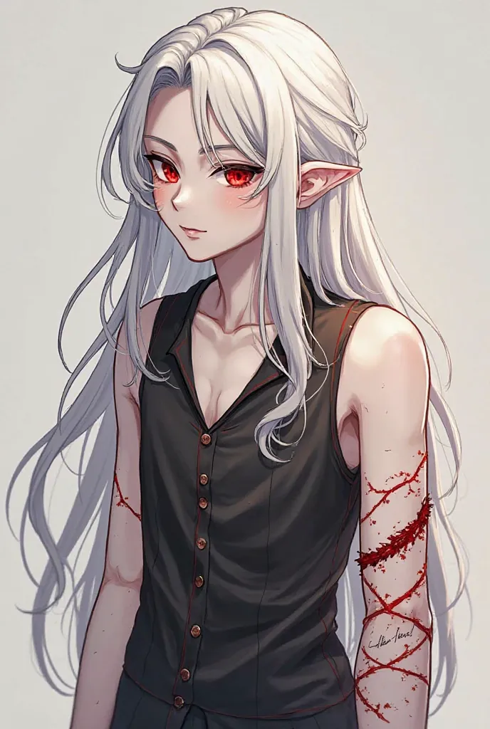 (Draw this MALE in anime style)

Edward has a pale, almost porcelain-like complexion, a result of his albinoism, which gives him an ethereal and slightly fragile look. His long, white hair cascades around his face and down his back, often slightly messy du...