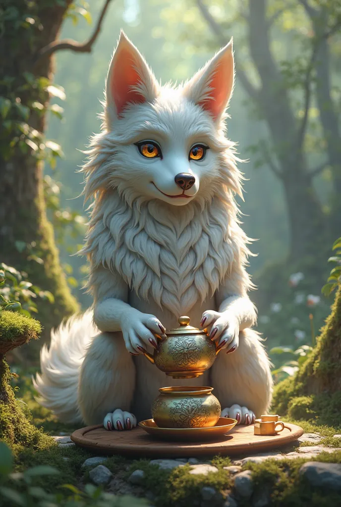 tea-dispensing wolf