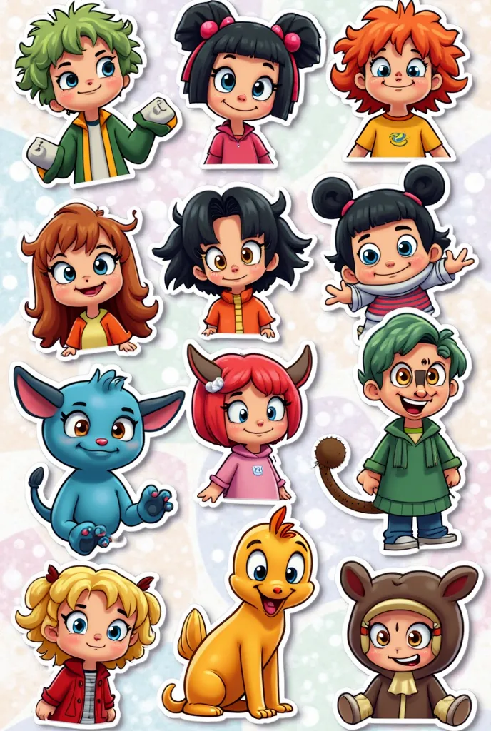 Cartoon characters Stickers featuring popular cartoon characters from popular tv shows 