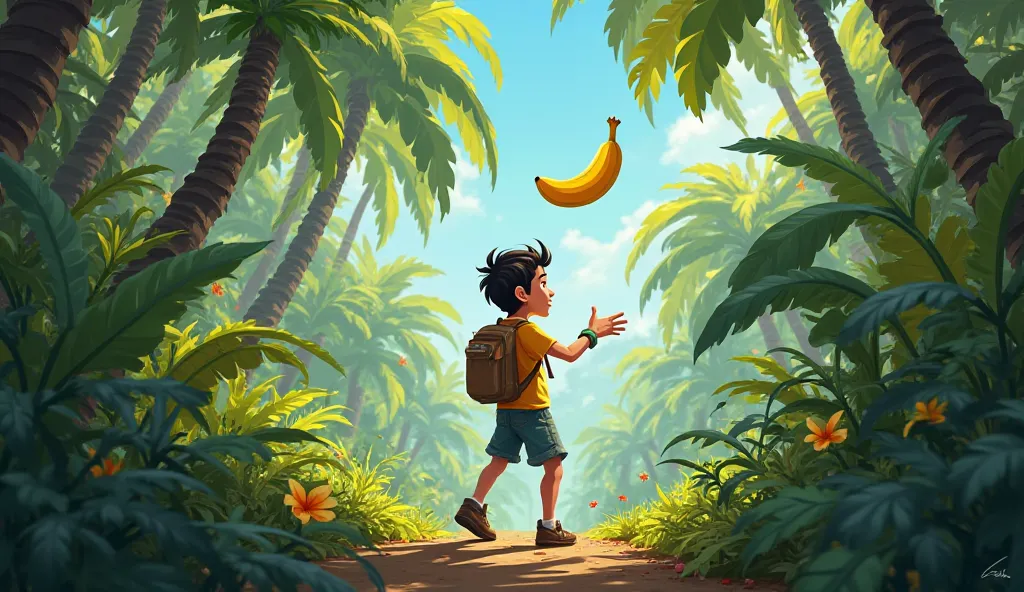 The Wind Blows the Banana Away – The banana flying out of Max’s hands as a strong gust of wind sweeps through the jungle.
