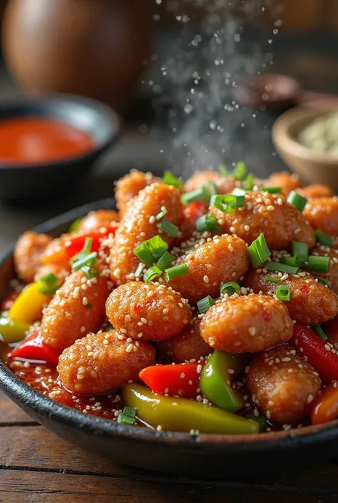 Fried pork with peppers